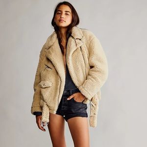 FREE PEOPLE | So Cozy Slouchy Moto | Marzipan | size S